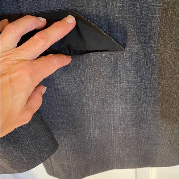 Hardy Amies Vintage 100% Wool Plaid Men’s Gray Suit Jacket Blazer Classic - Picture 5 of 16